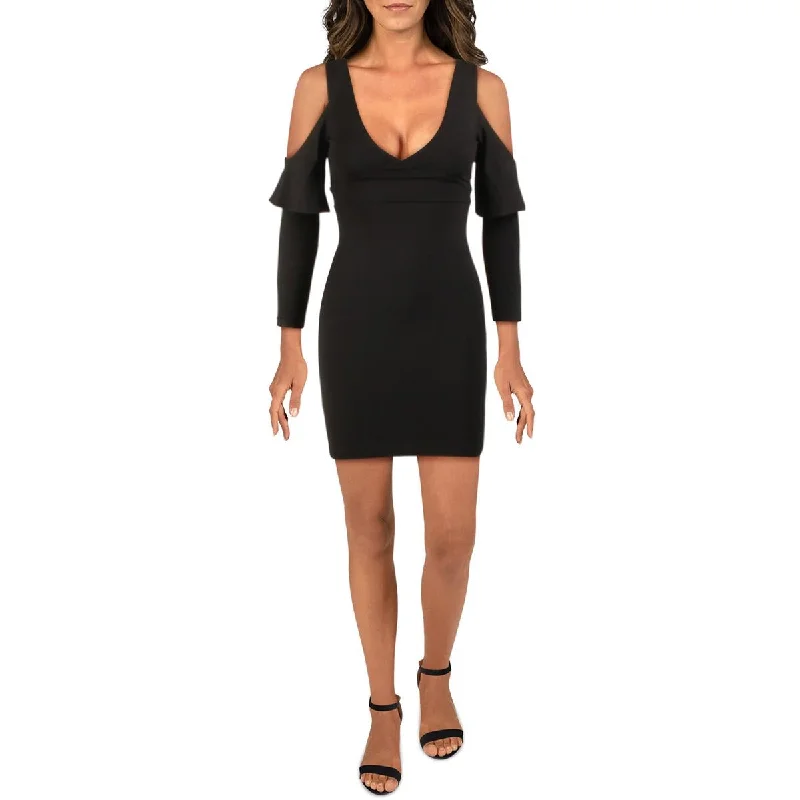 Beau Womens Mini Cold Shoulder Cocktail Dress