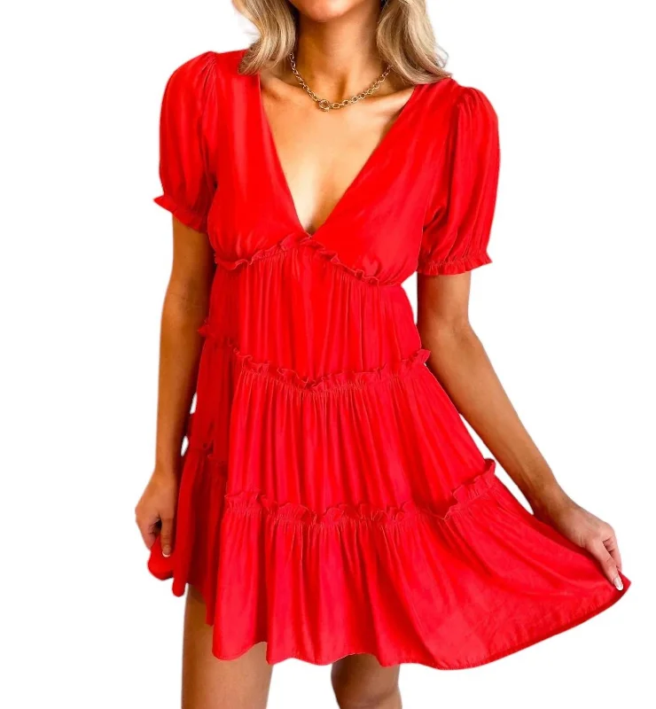 Bomb Pop Mini Dress In Red