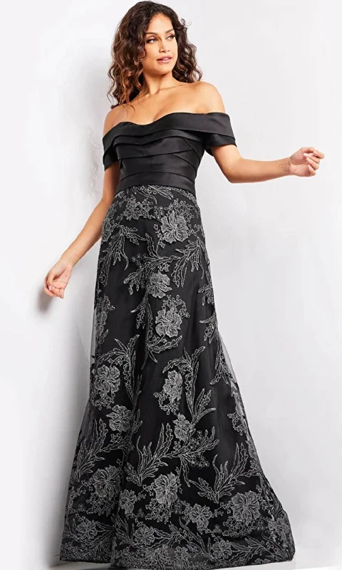 Jovani 26186 - Floral Embroidered A-Line Evening Gown