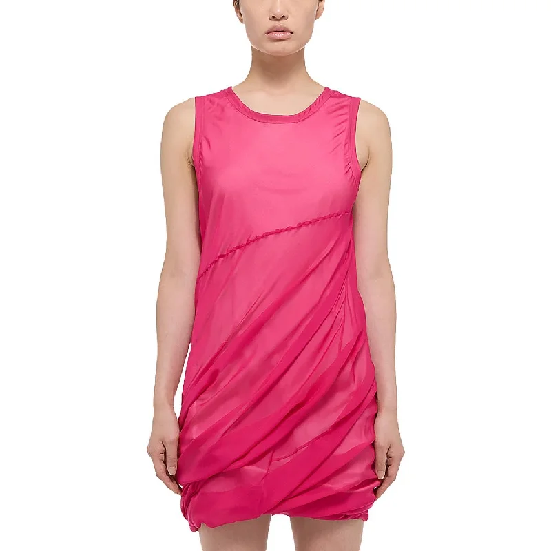 Womens Gathered Above Knee Mini Dress