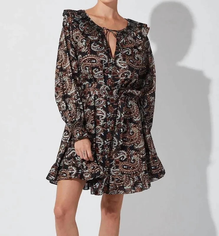 Carolyn Mini Dress In Avalon Blockprint