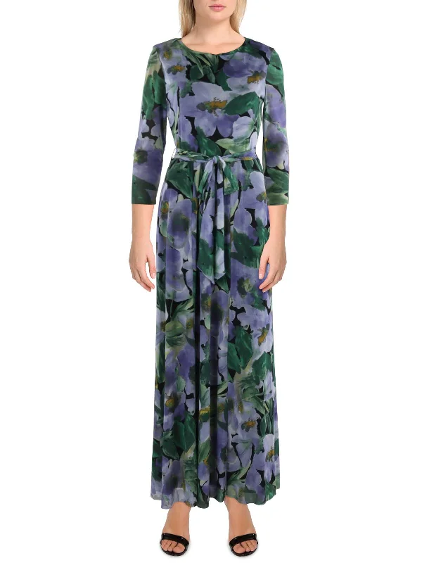 Womens Floral Print Long Maxi Dress