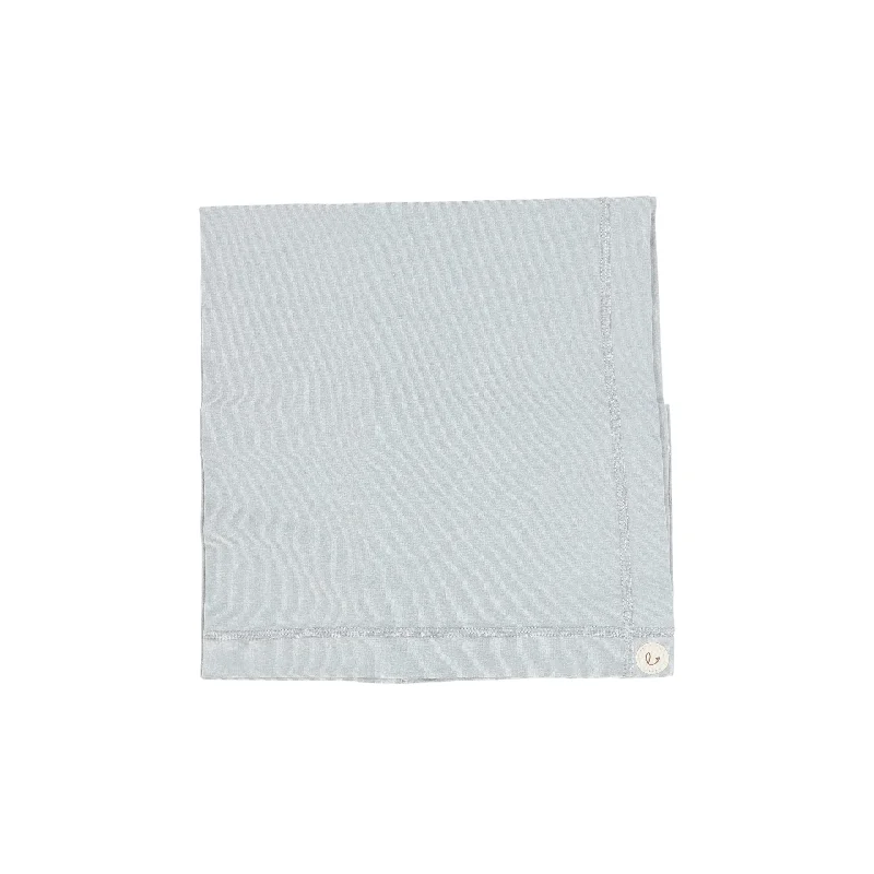 Lilette Brushed Cotton Wrapover Blanket - Dusty Blue