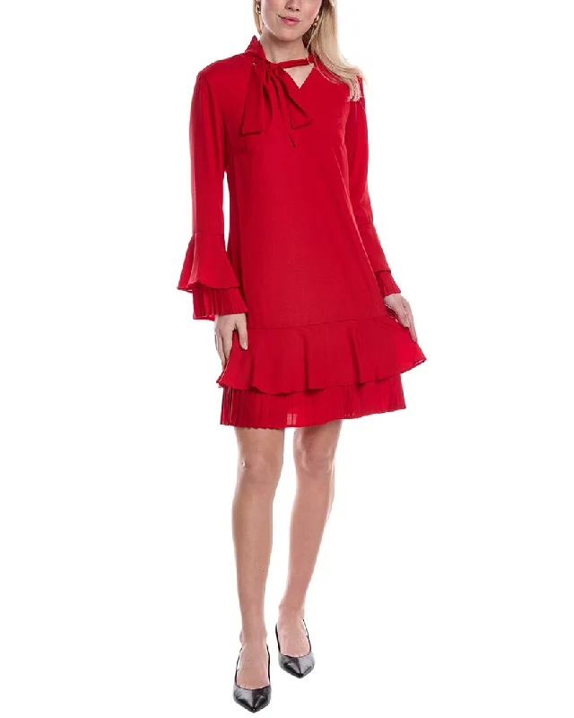 Tahari ASL Bow Neck Mini Dress