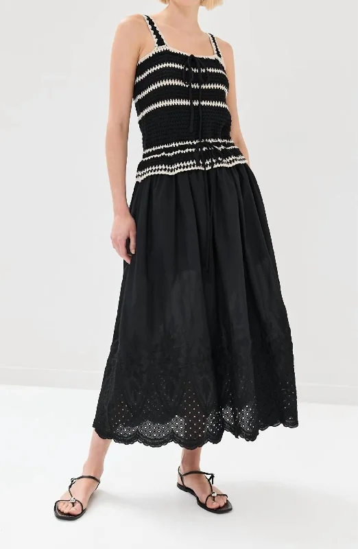 Lucia Maxi Dress In Black Knit