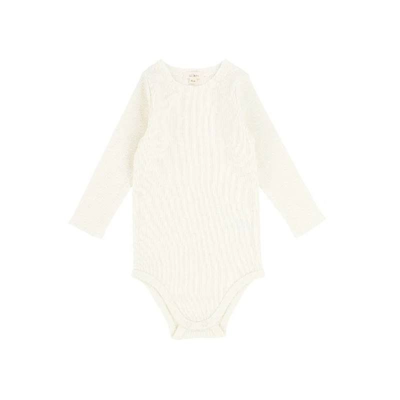 Lil Legs Ribbed Crewneck Onesie - Ivory