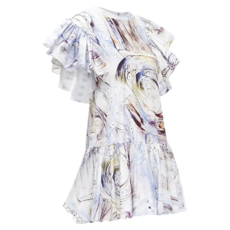 Alexander McQueen William Blake Dante ruffle frill mini dress