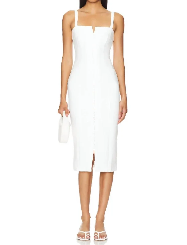 Tisha Midi Dress In White