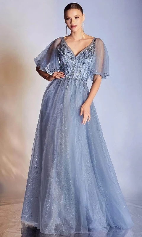 Ladivine CD0175 - Embellished V-Neck A-Line Prom Gown