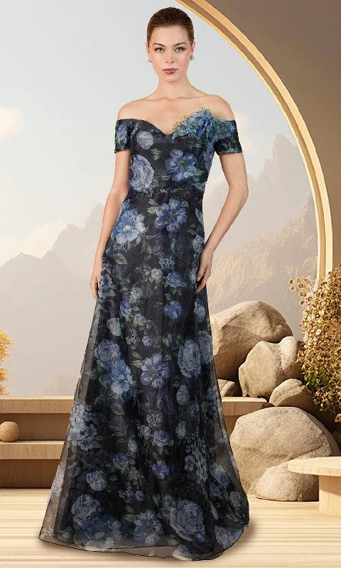 Janique 12621 - Floral Accent Evening Dress