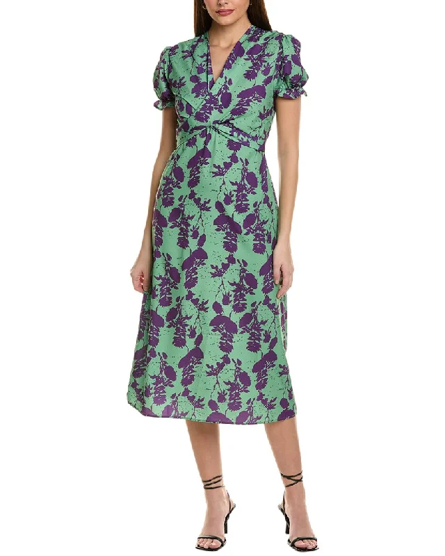 JL LUXE Tie Front Midi Dress