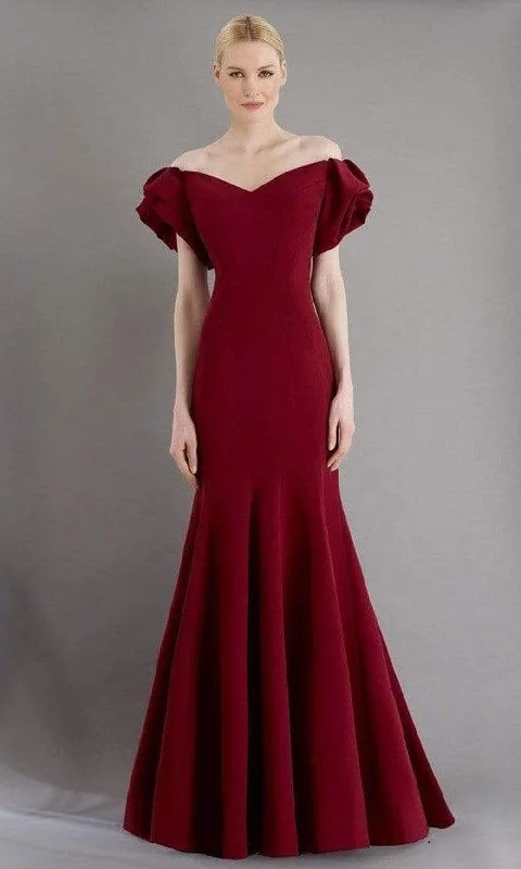 Janique 1943 - Ruffled Off-Shoulder Sweetheart Gown