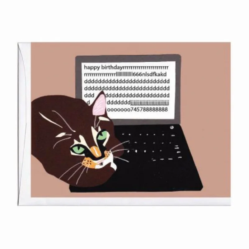 Keyboard Cat Birthday Card from La Familia Green