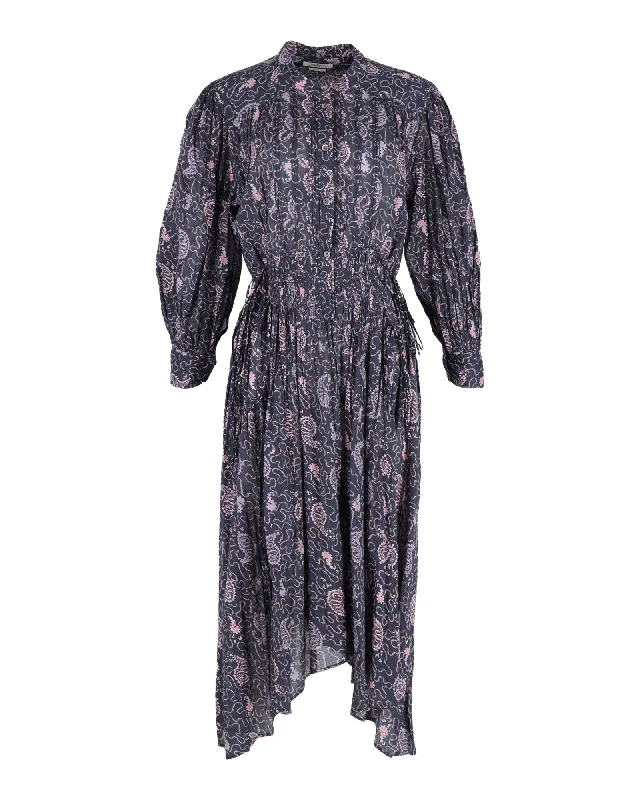 Isabel Marant Etoile Ariana Paisley Midi Dress in Violet Cotton