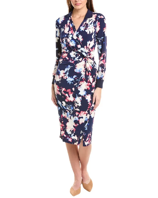 Jones New York Twist Wrap Midi Dress