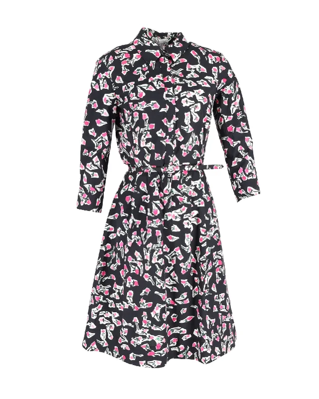 Oscar de la Renta Midi Dress in Floral Print Cotton