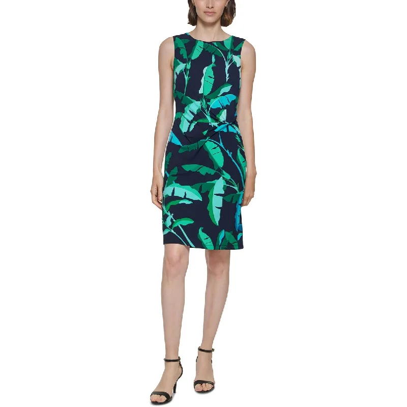 Womens Printed Mini Sheath Dress