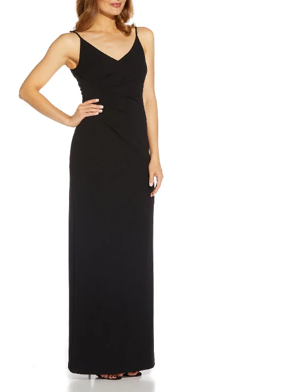 Womens Pleated Maxi Evening Dress