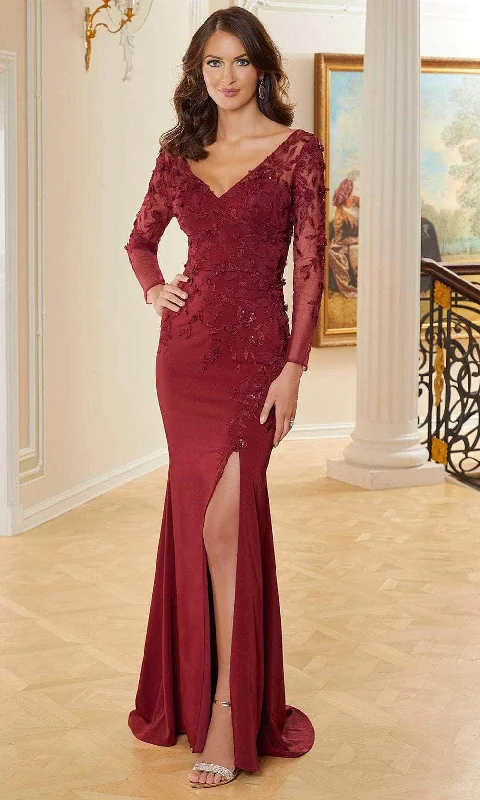 MGNY By Mori Lee 72736 - V-Neck Sequin Lace Evening Gown