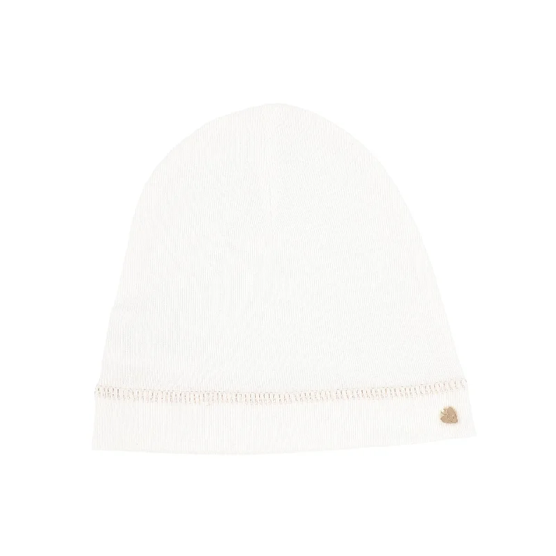 Lilette Charm Beanie - White/Rose Gold