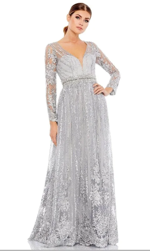 Mac Duggal 66591 - Sheer Sleeve A-Line Formal Gown