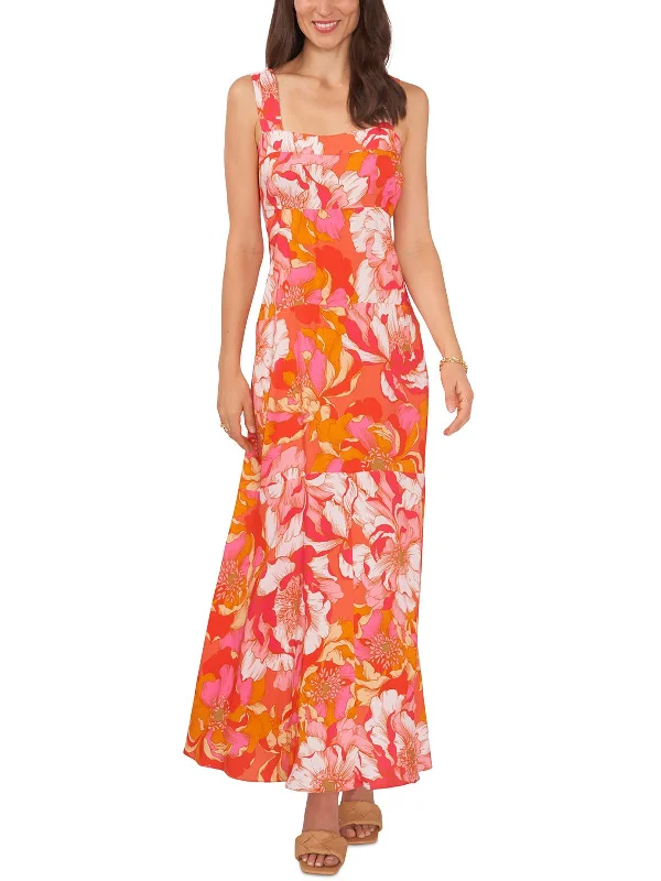 Womens Floral Print Long Maxi Dress