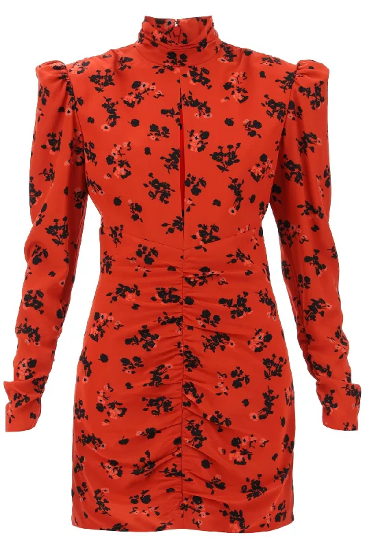 Alessandra Rich Women's High-Neck Floral Mini Dress