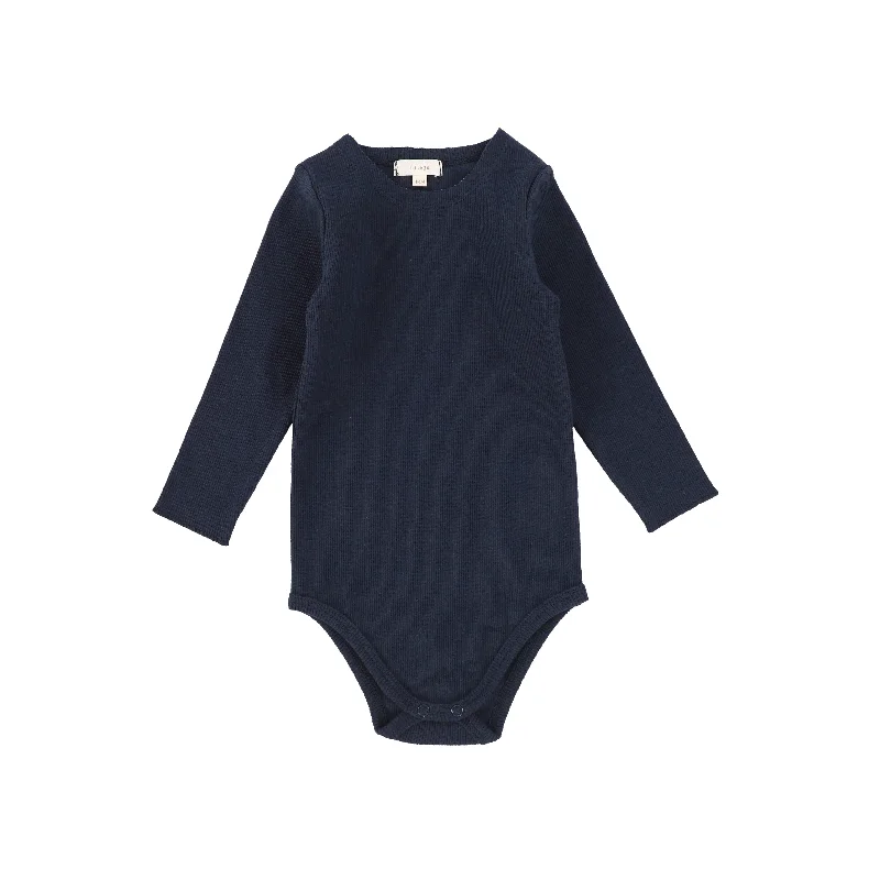 Lil Legs Ribbed Crewneck Onesie - Navy