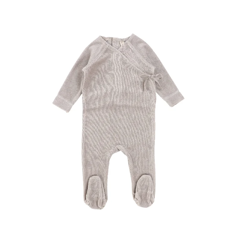 Lilette Velour Wrap Footie - Grey