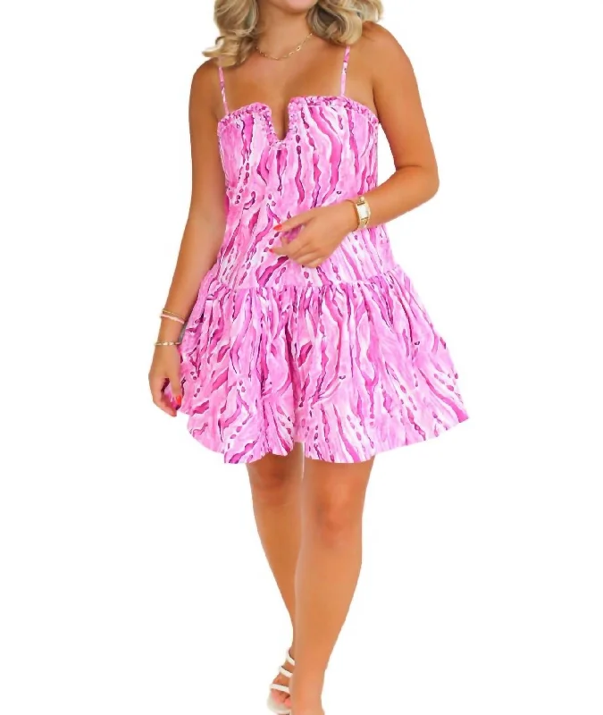 Blushing Island Spaghetti Strap Mini Dress In Pink