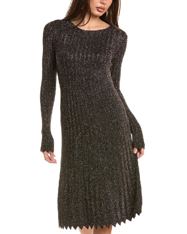 Elie Tahari Lurex Knit Midi Dress