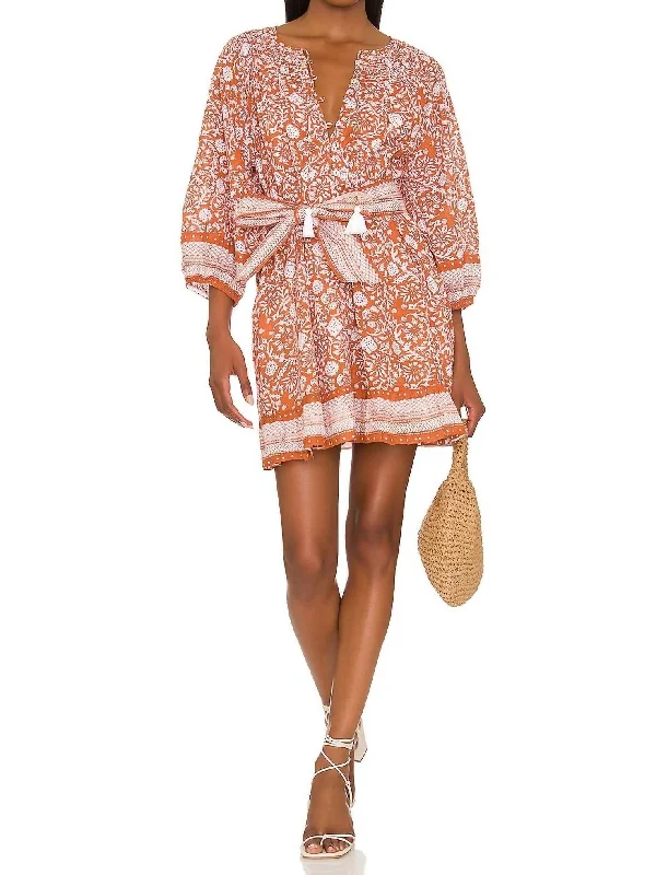 Gwen Mini Dress In Anila Block Print