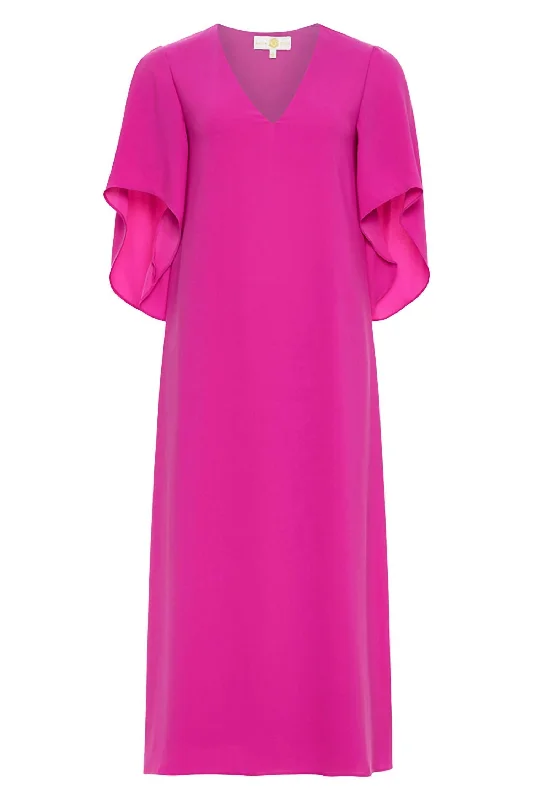 Women's Meredith Midi Dress In Carmine Pink