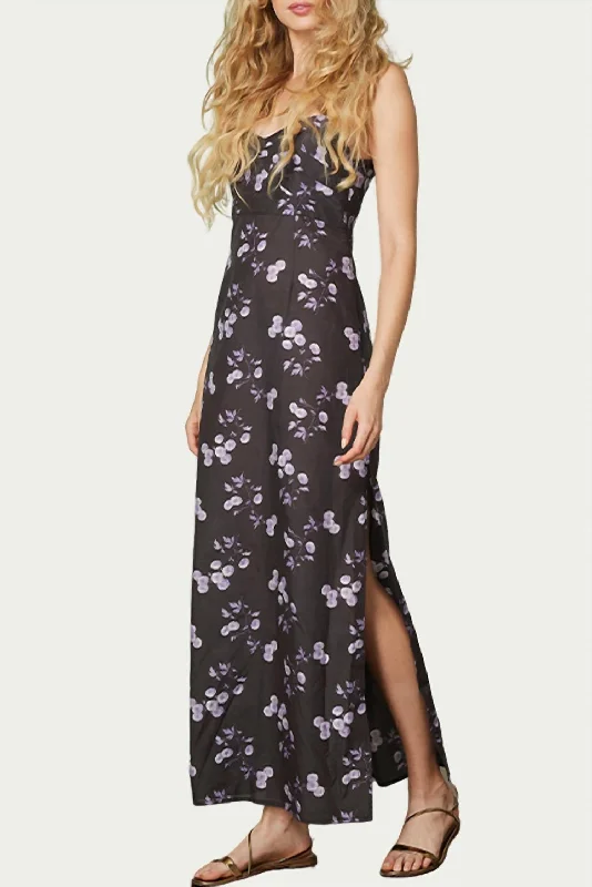 Livie Floral-Print Cotton Maxi Dress In Black