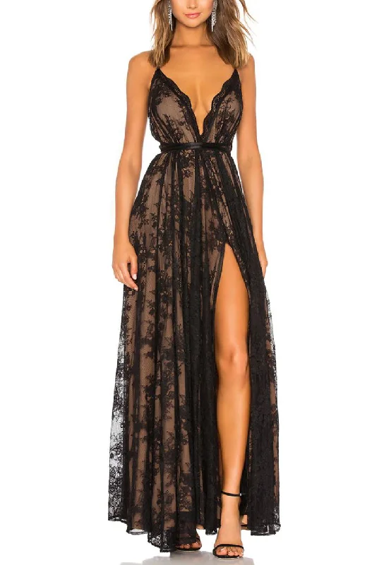 Black Paris Multiway Lace Plunging Gown