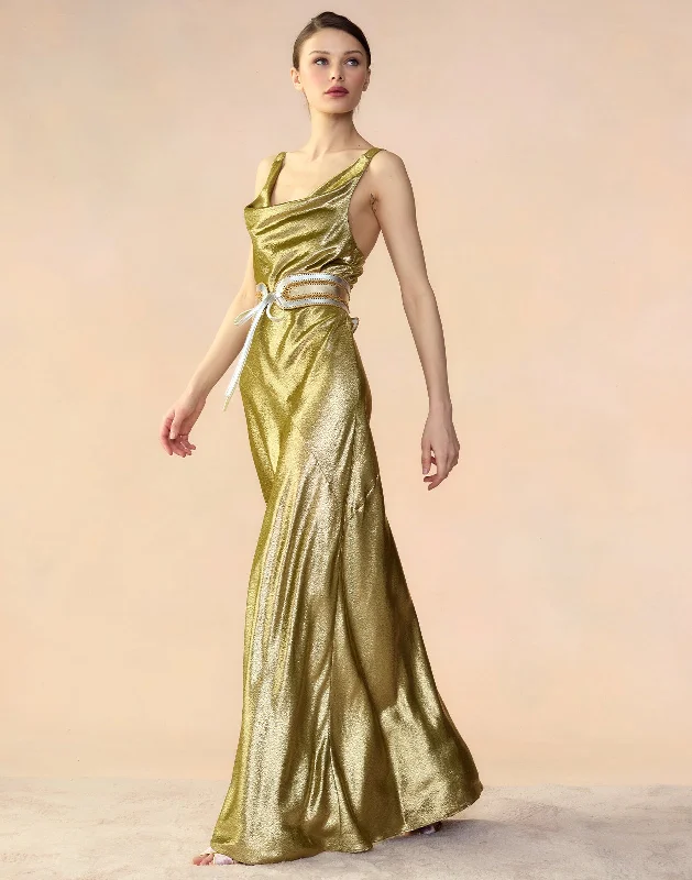 Liquid Gold Lamé Dress