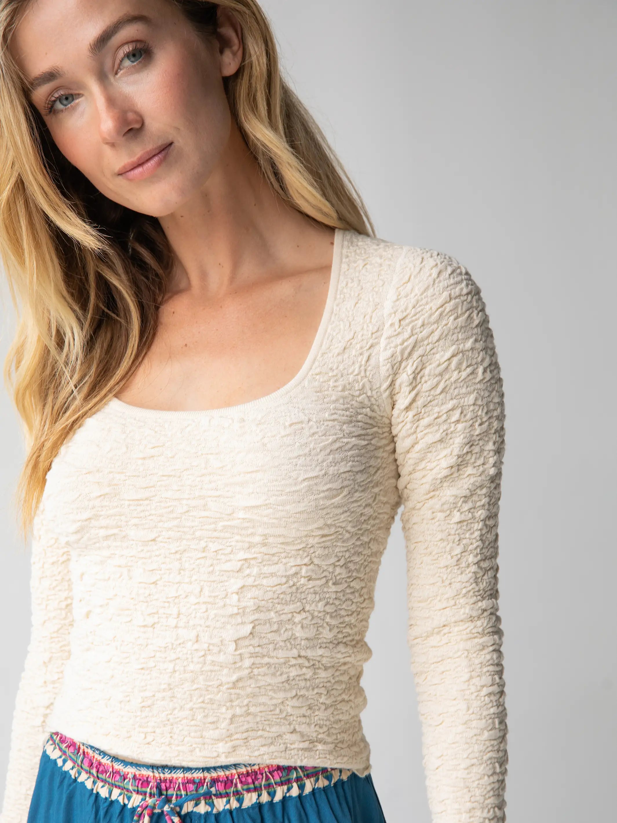 Danielle Square Neck Top - Cream